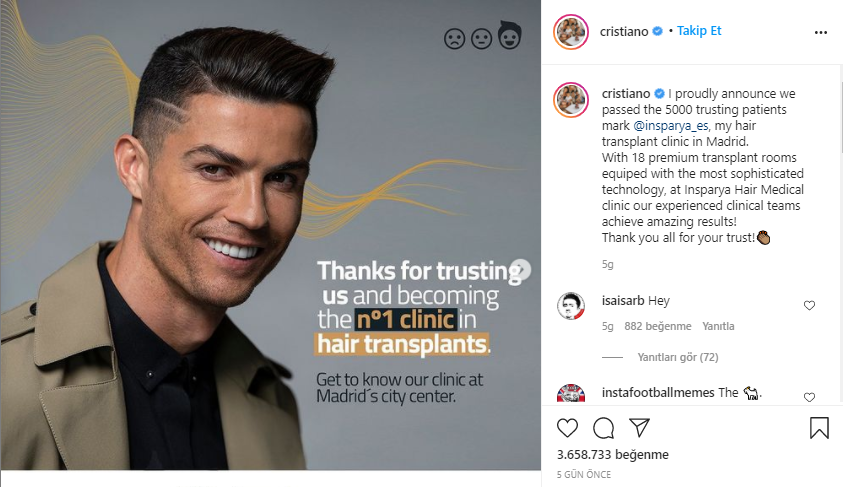 Cristiano Ronaldo Instagram Reklamı
