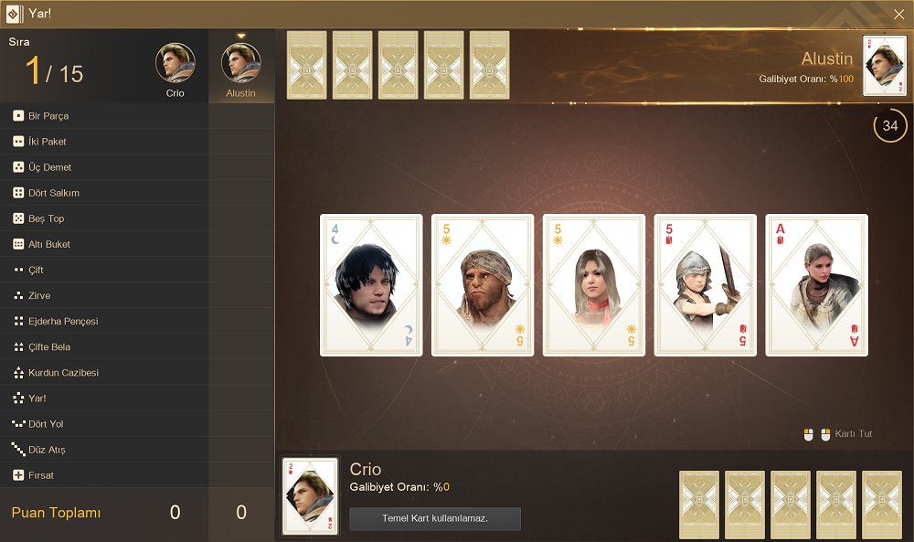 Maceracılar Black Desert NPC'lerinin görüntülerine sahip kartlarla Yar oynayabilir